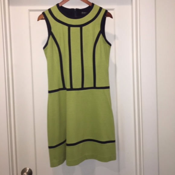 Christian Francis Roth Dress Lime Green w Navy (4) - Picture 1 of 5